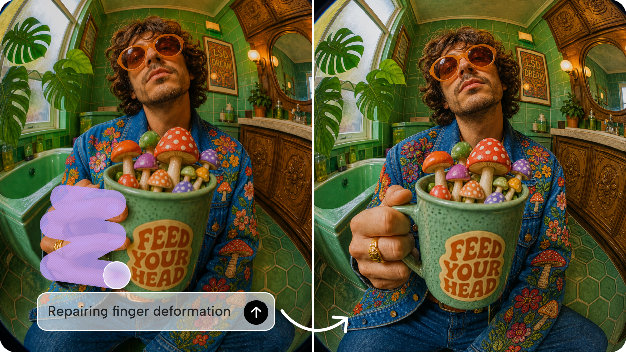 Distorsión de afinación con edición interactiva de IA