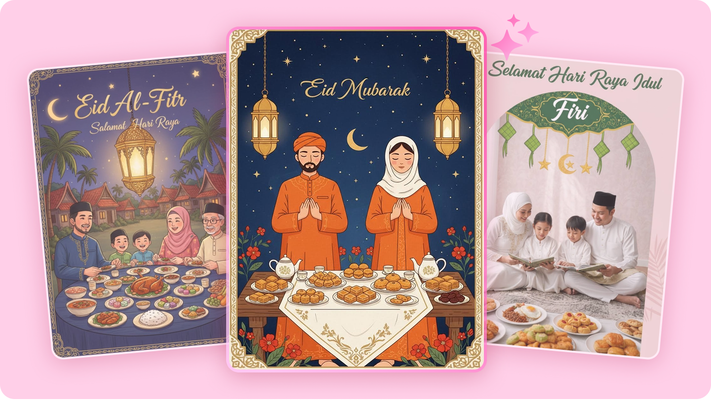 Празднуйте Идуль-Фитр с Pippit: Простое создание контента к празднику.