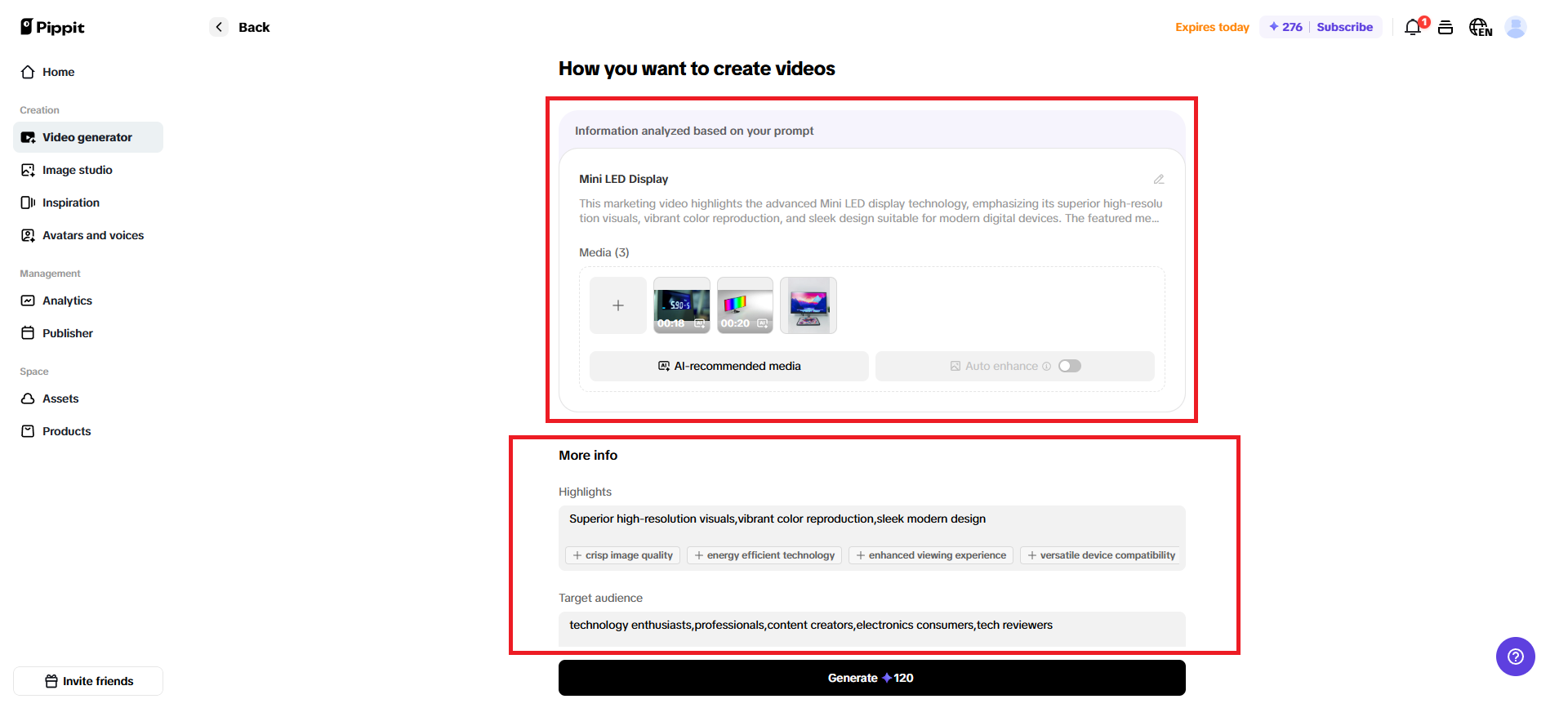 State your video details