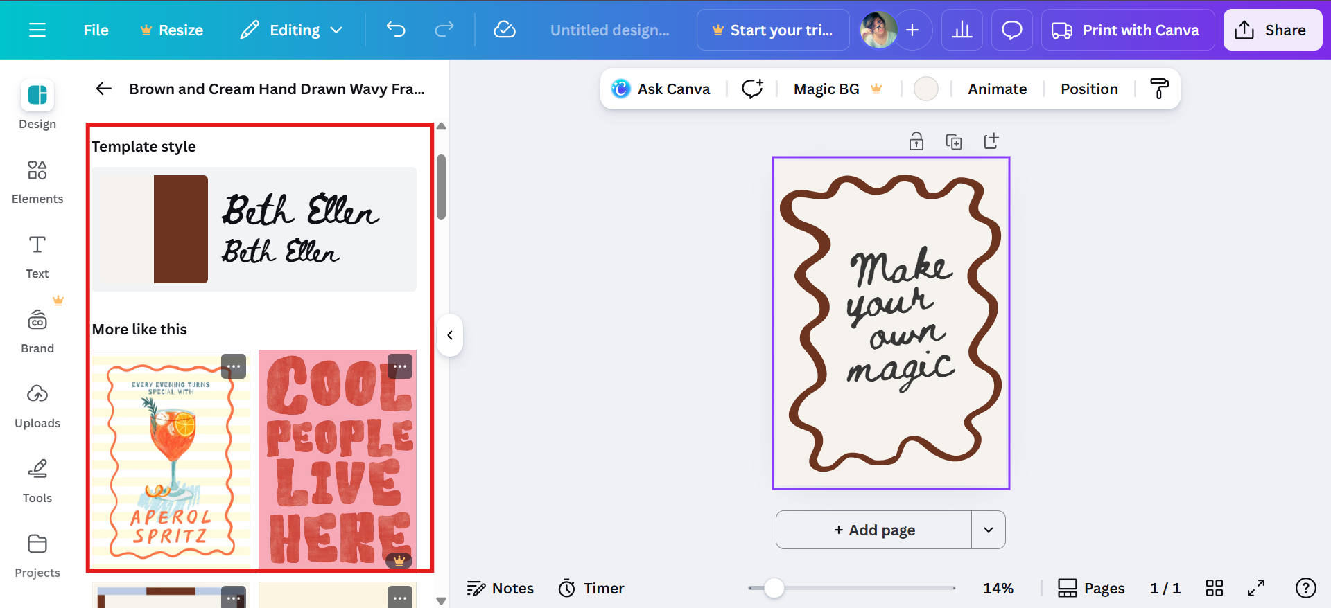 Explore templates on Canva