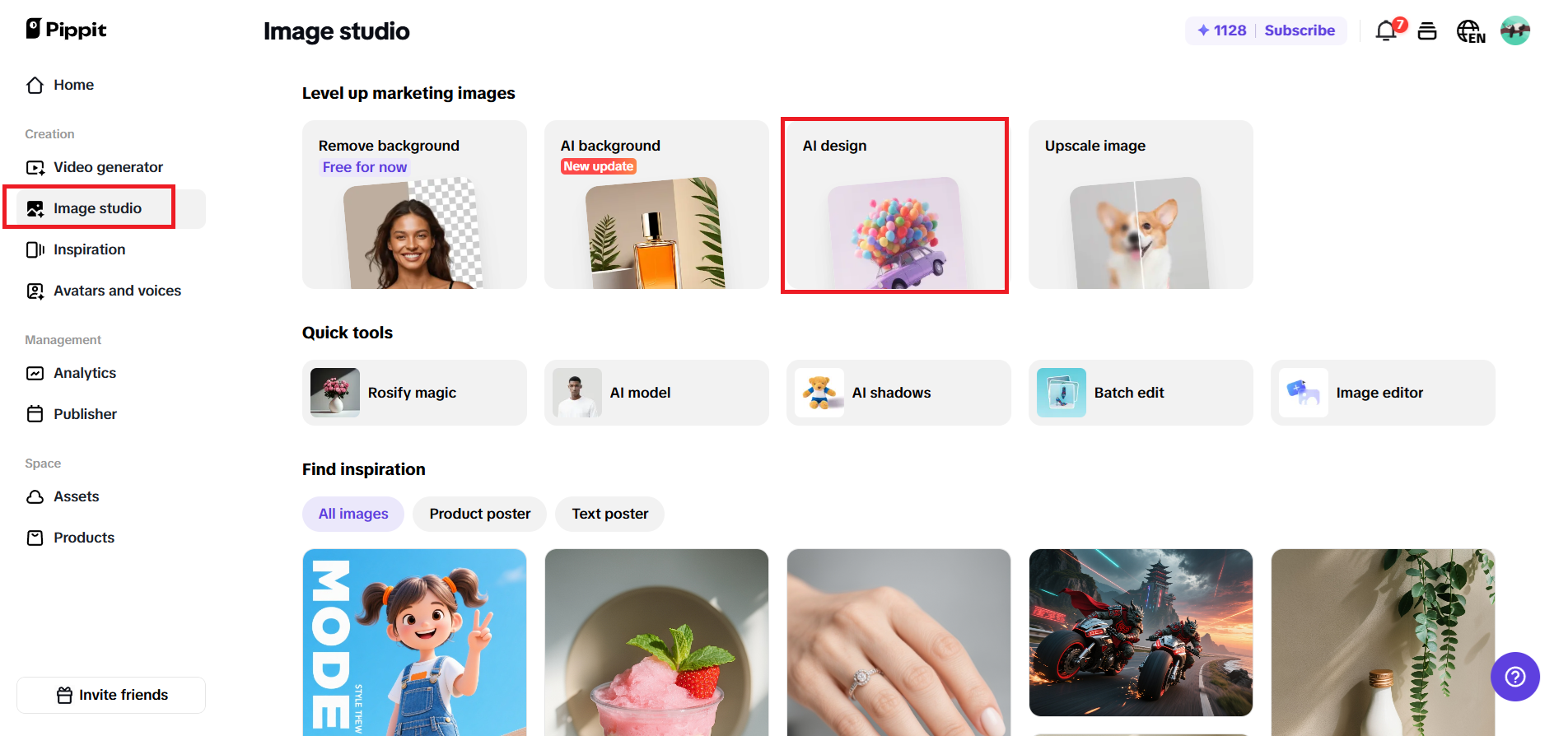 Choose AI design option