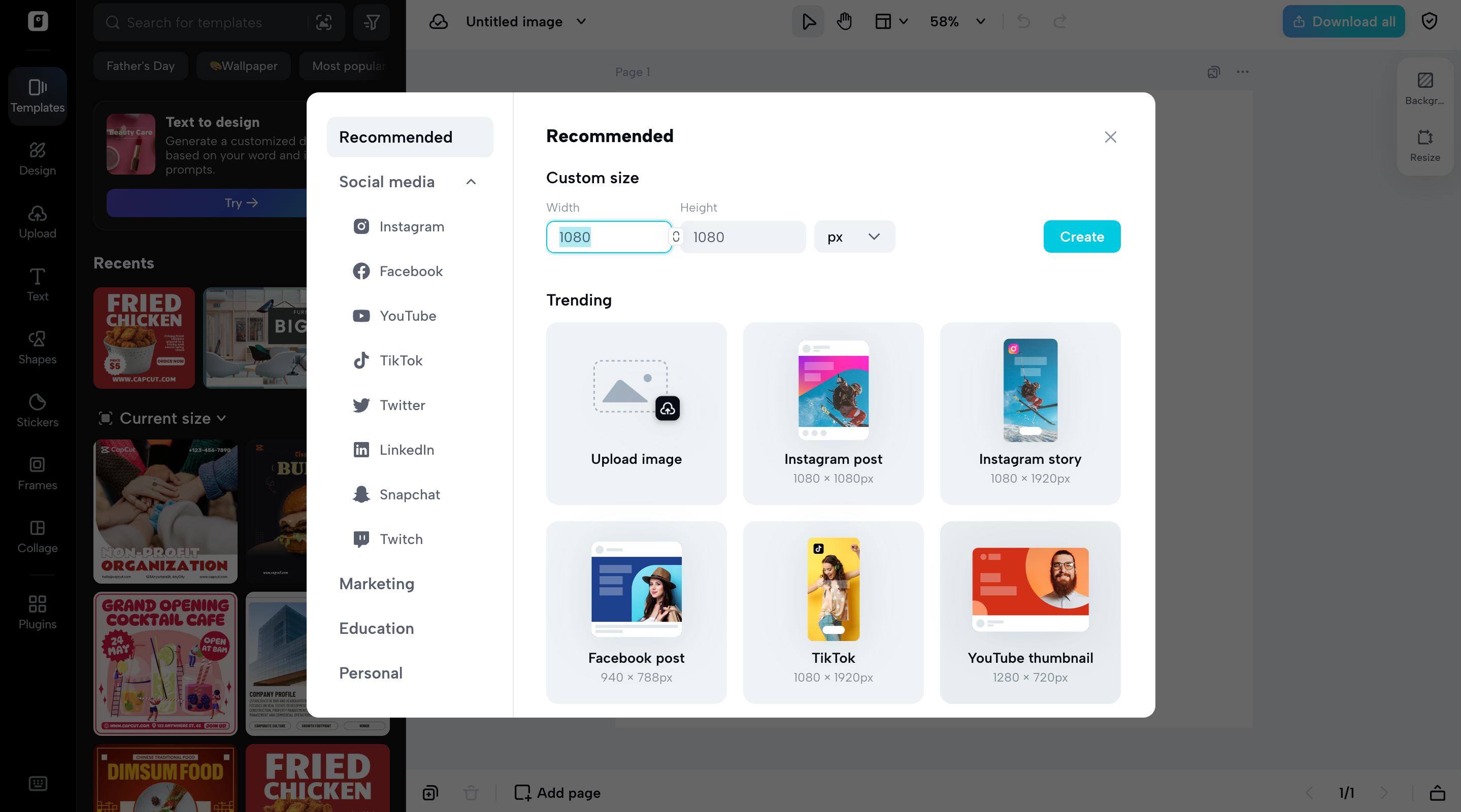 Sign up and upload