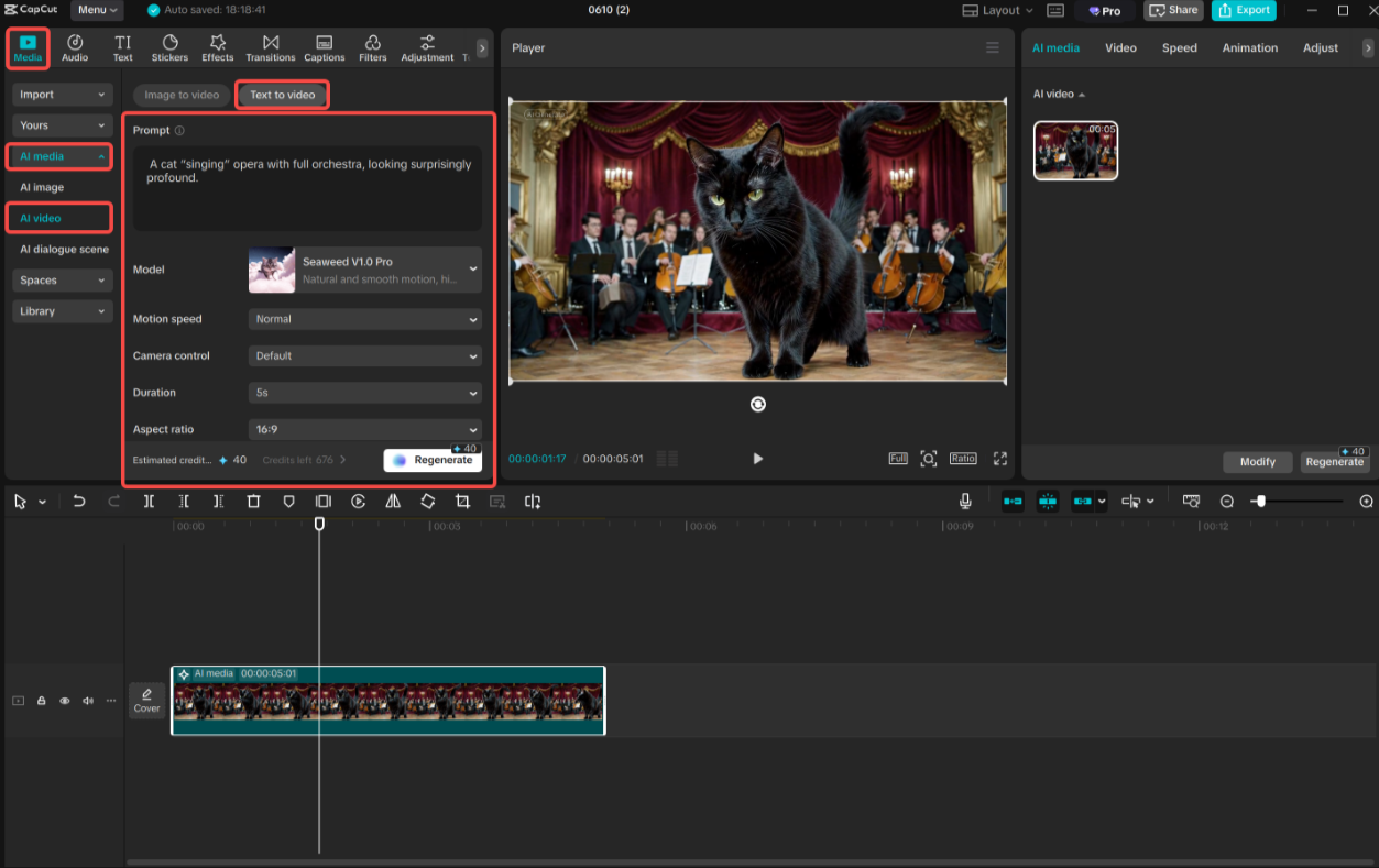 Download the generated video from Flow
