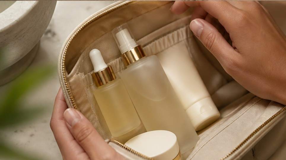 Skin Care Bag Video — Product texture detail
