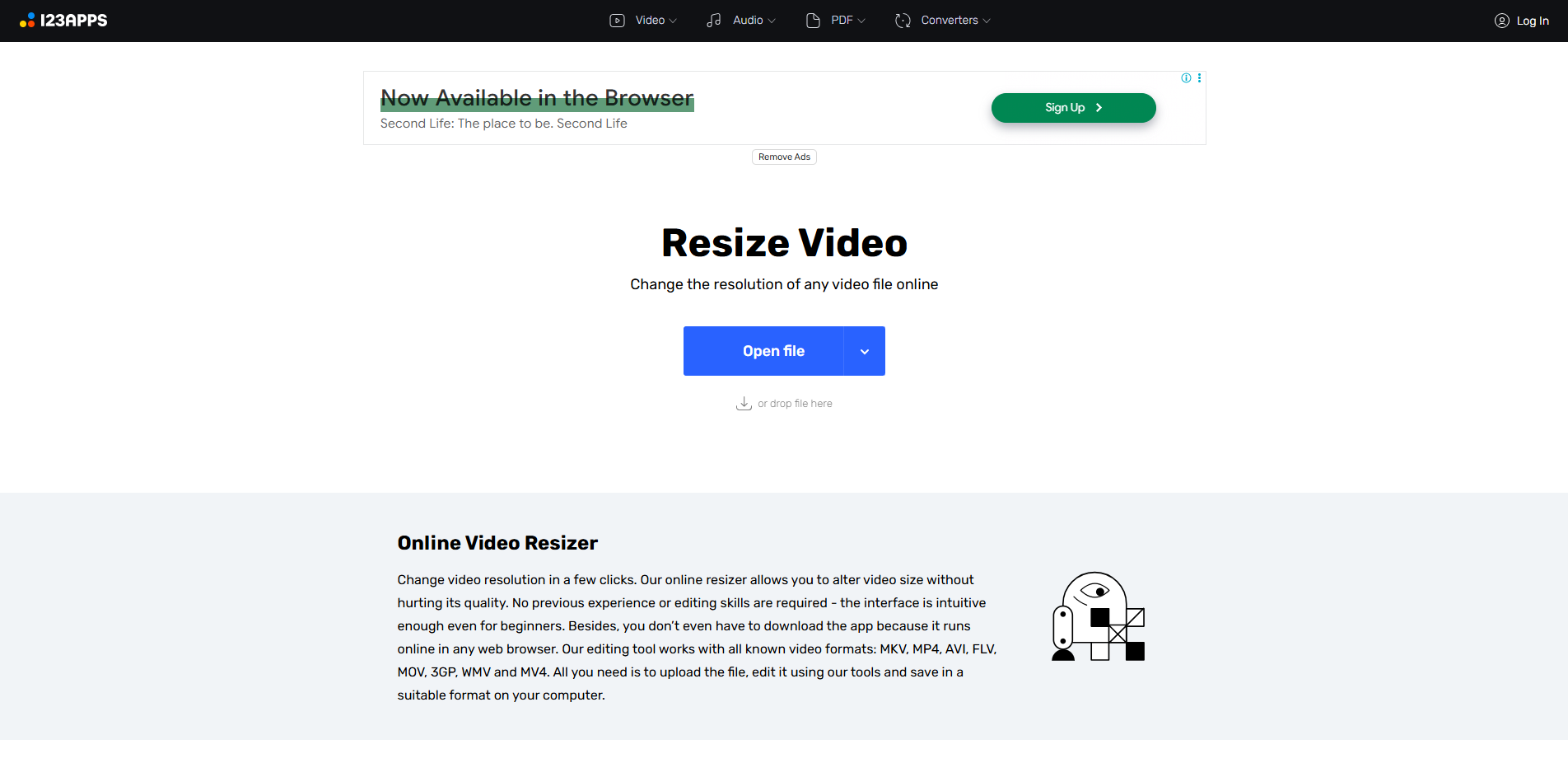 Interface of Online Video Cutter - the perfect MP4 resizer