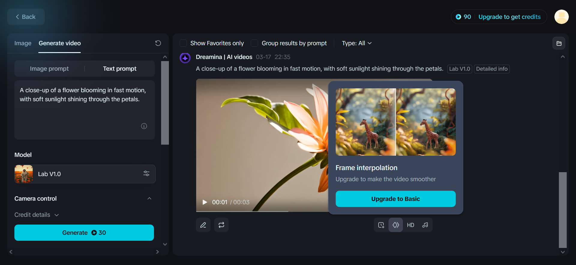 Texto para vídeo animado ai