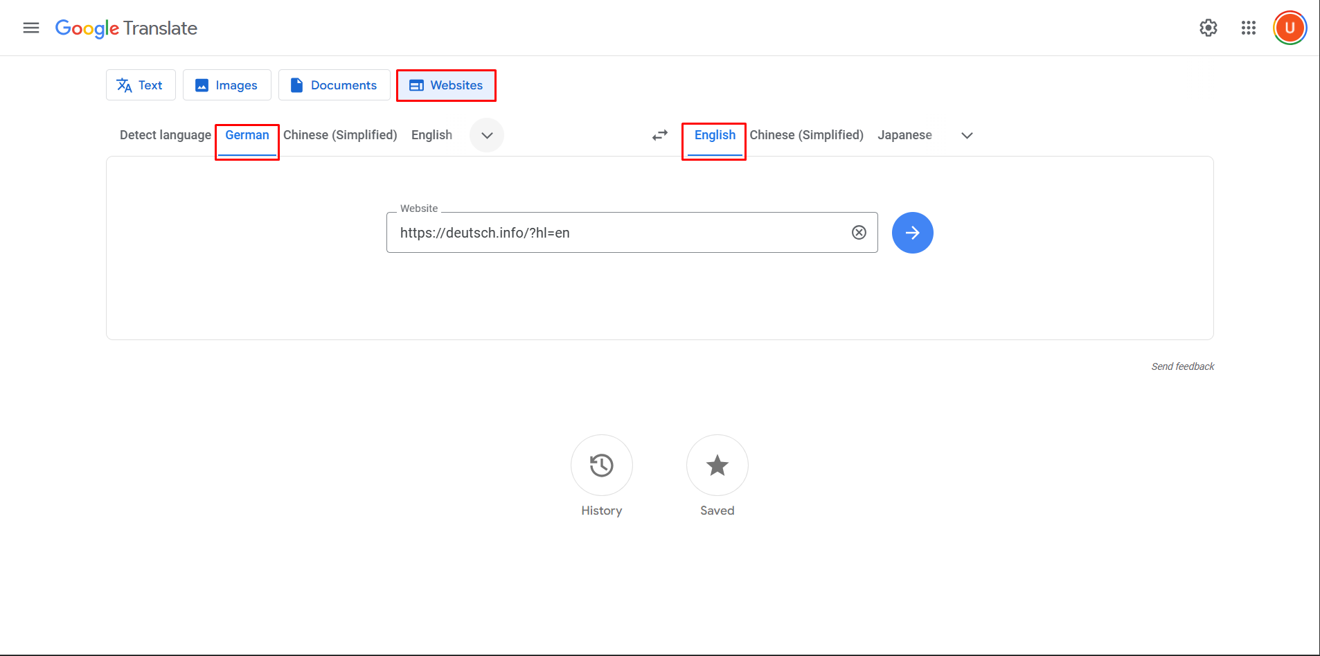 A user-friendly way to translate German websites to English with Google Translate