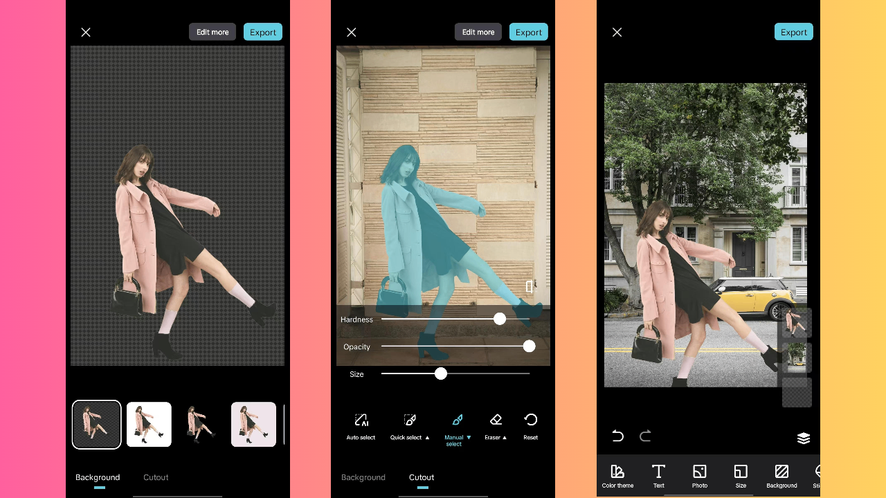 CapCut App: cut and paste pictures on iPhone