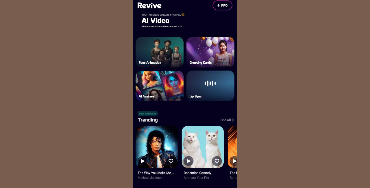 Revive AI talking photo maker app