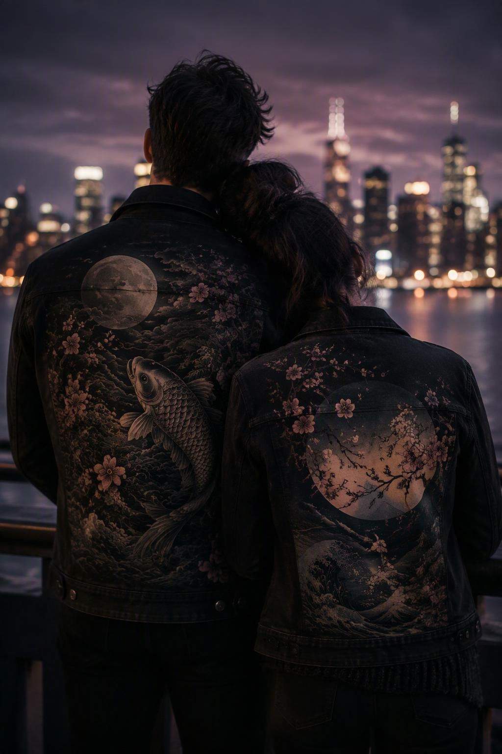 AI Tattooed Couple Portrait on the Back Trend hero visual 1
