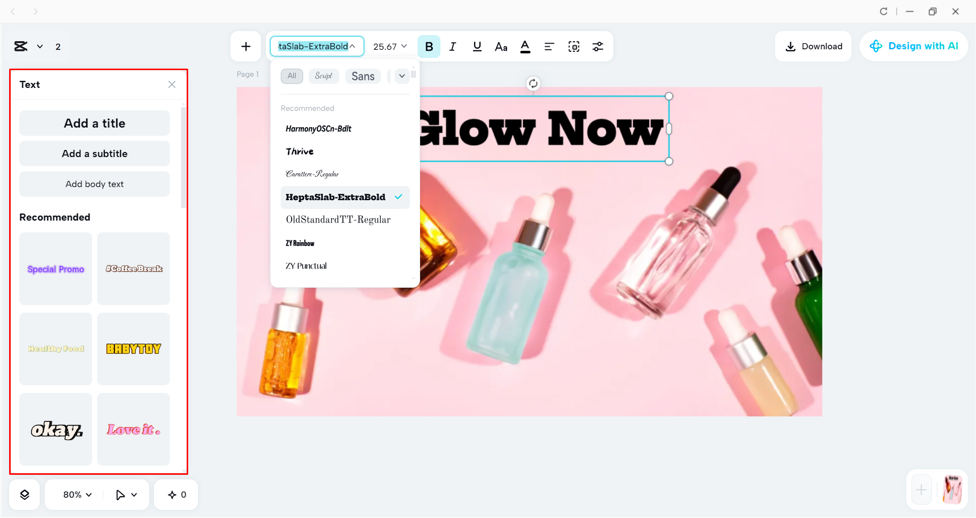 Adding text to the image with the CapCut desktop video editor