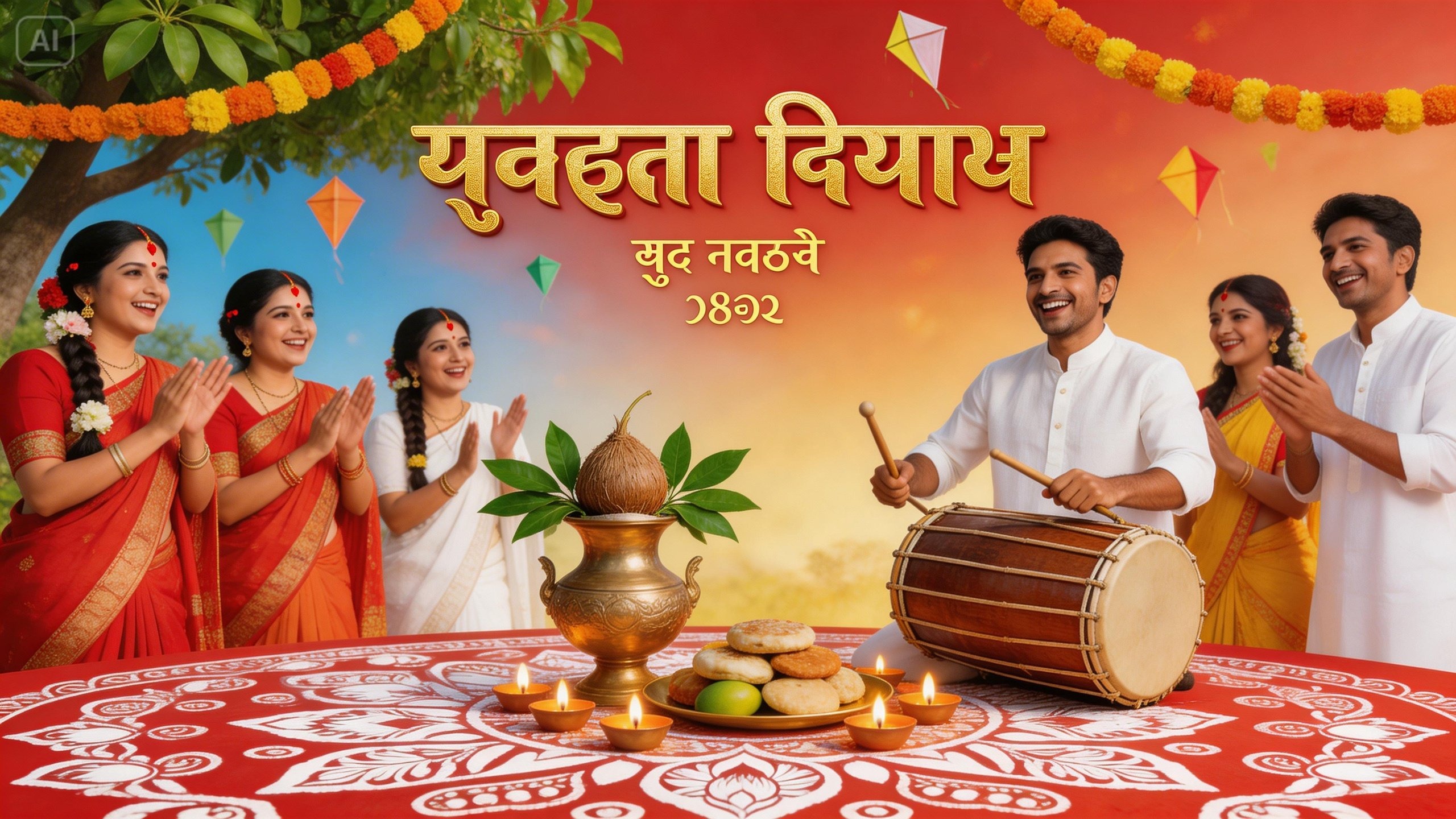 pohela boishakh ai ภาพถ่ายพร้อมท์