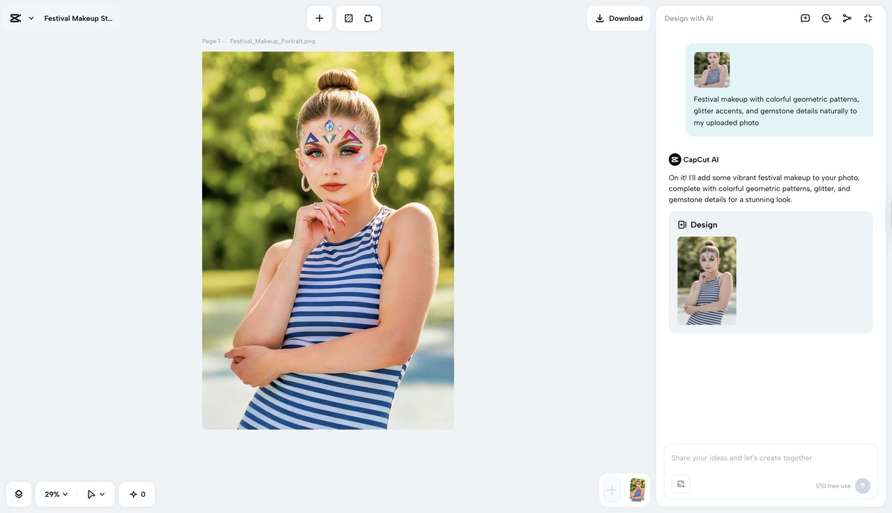 Vibrant festival face art