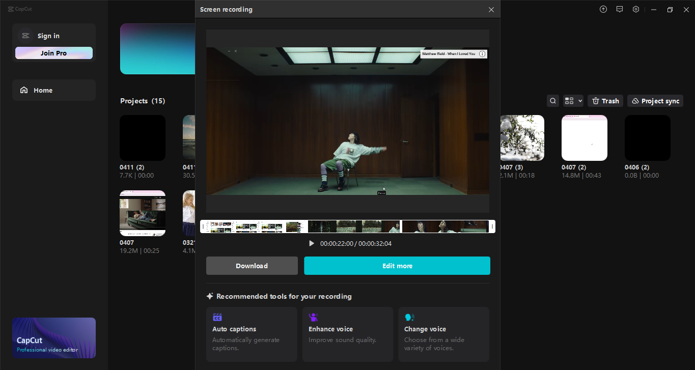 CapCut editor video desktop - perakam skrin HD terbaik untuk pc