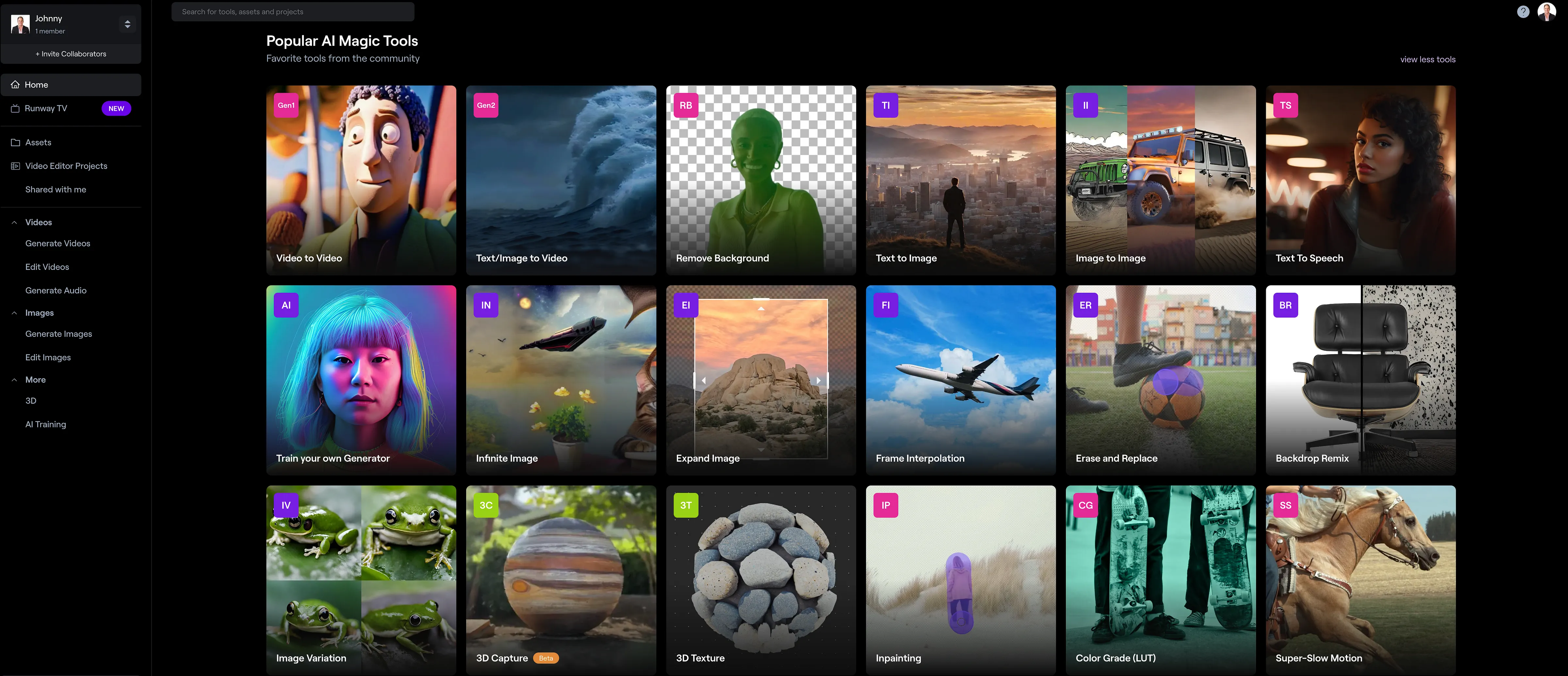 在Runway AI上創建帳戶並進入「圖片轉影片」工具。
