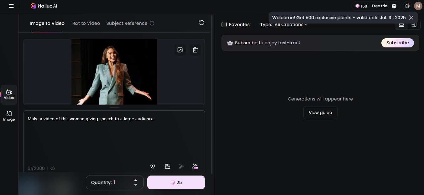 Generate the video from the image