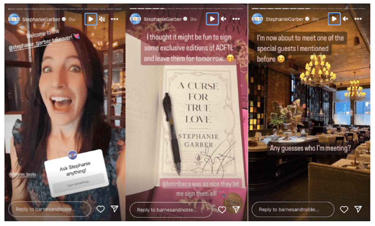 Event hosting and influencer takeovers