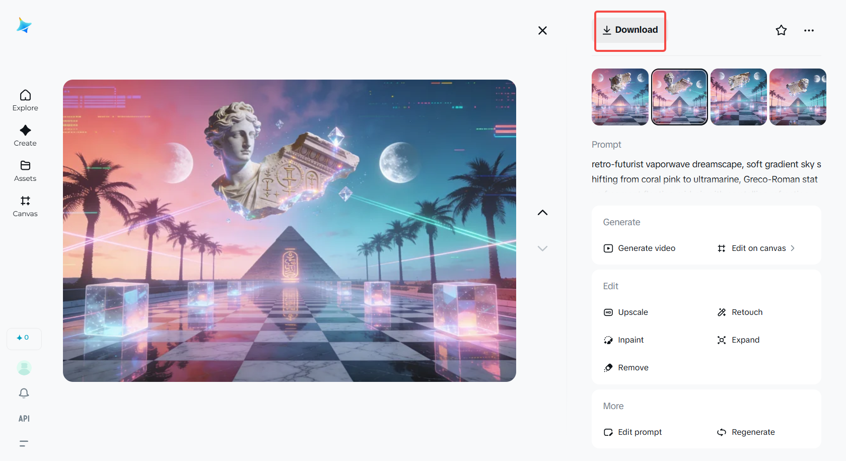 Baixe o design final da imagem vaporwave