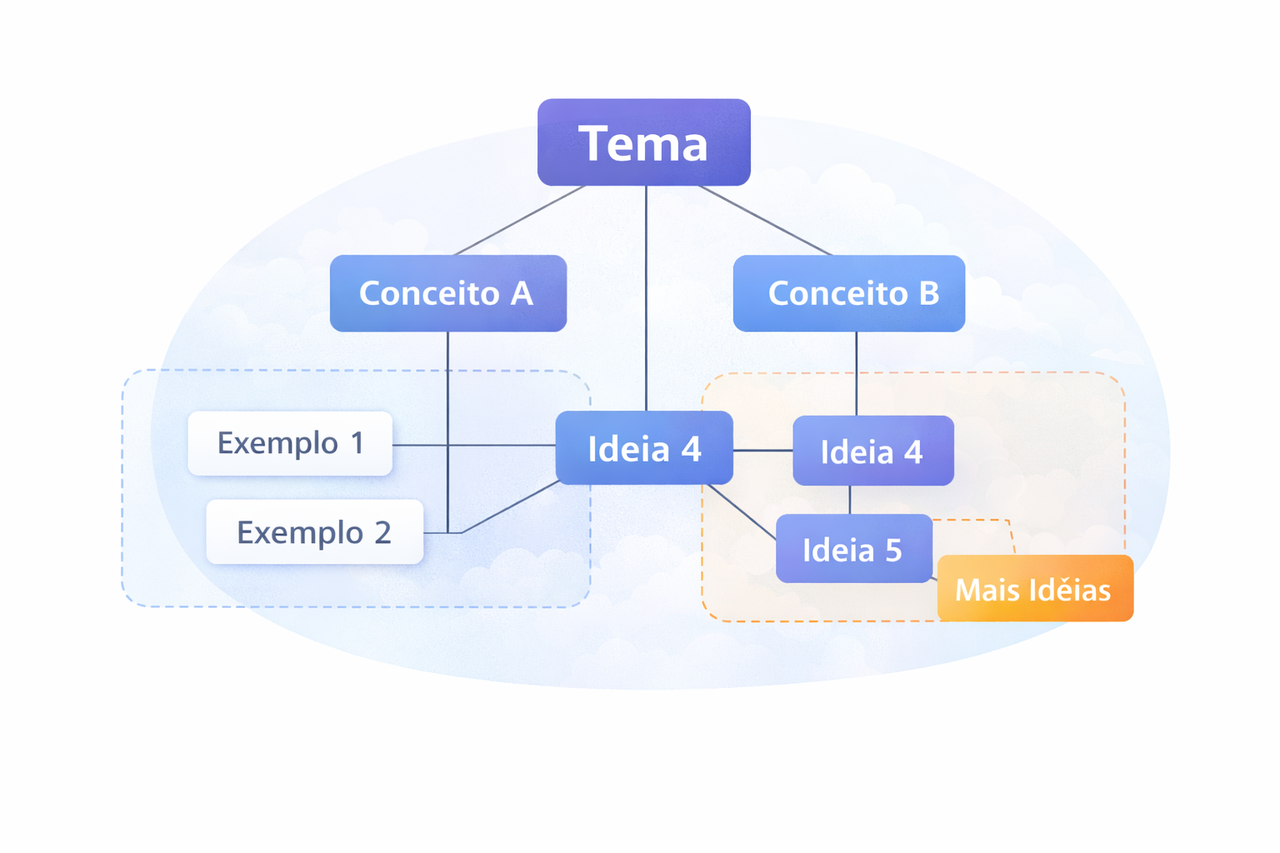 conexões visuais claras entre conceitos