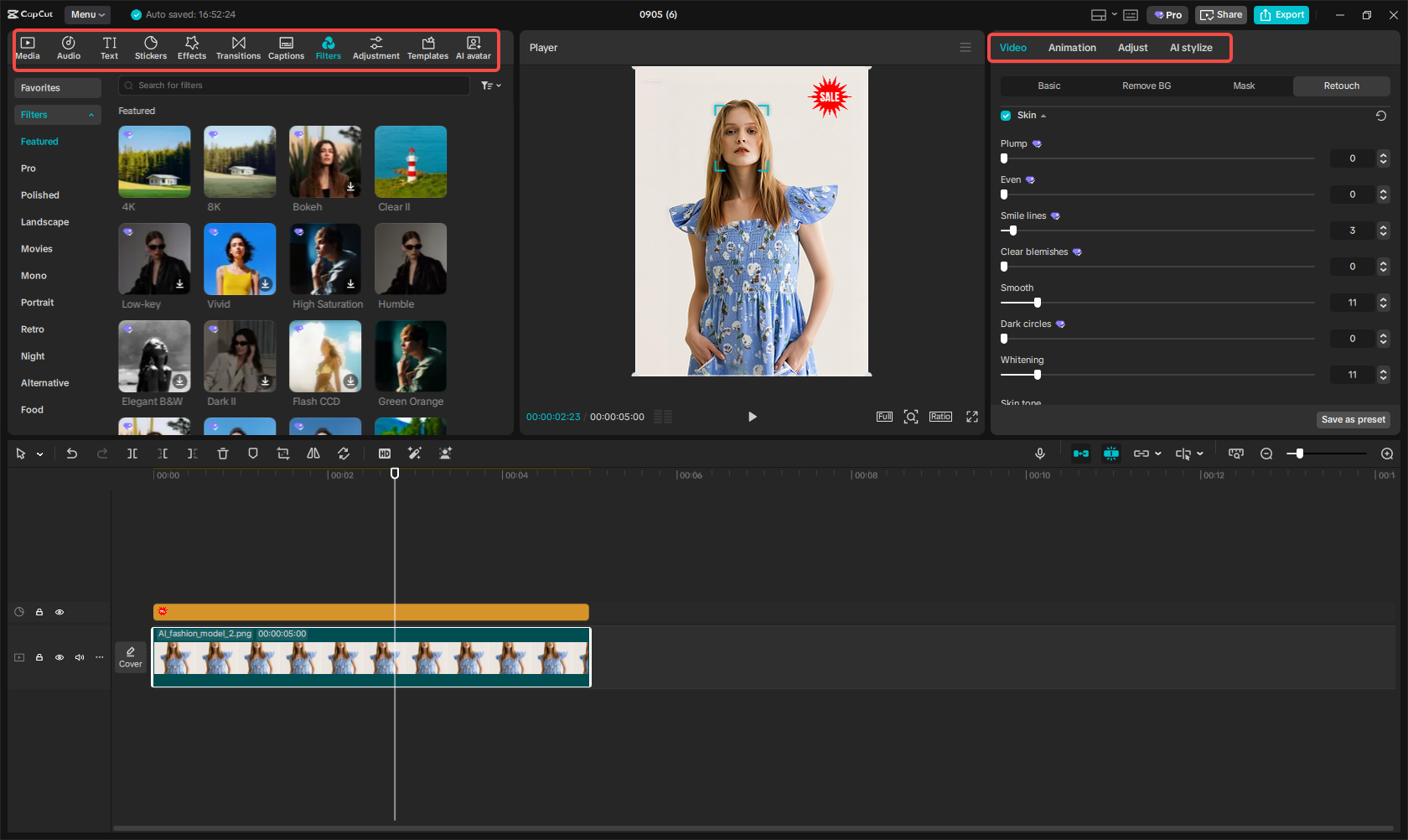 Modifica e migliora l'immagine con diverse funzionalità