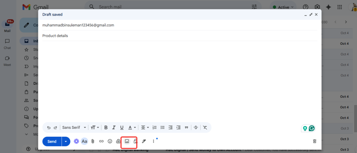 Click on the image icon