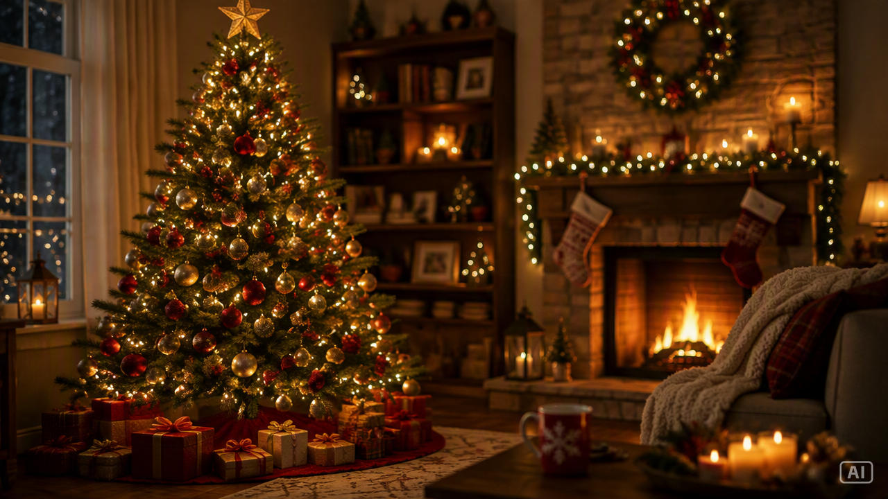 Christmas wallpaper tree image generated by Pippit