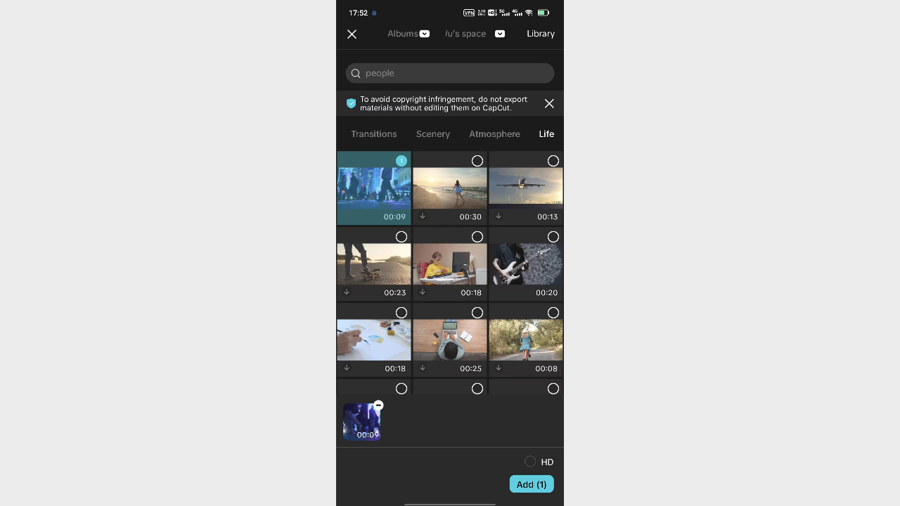 Select and import video