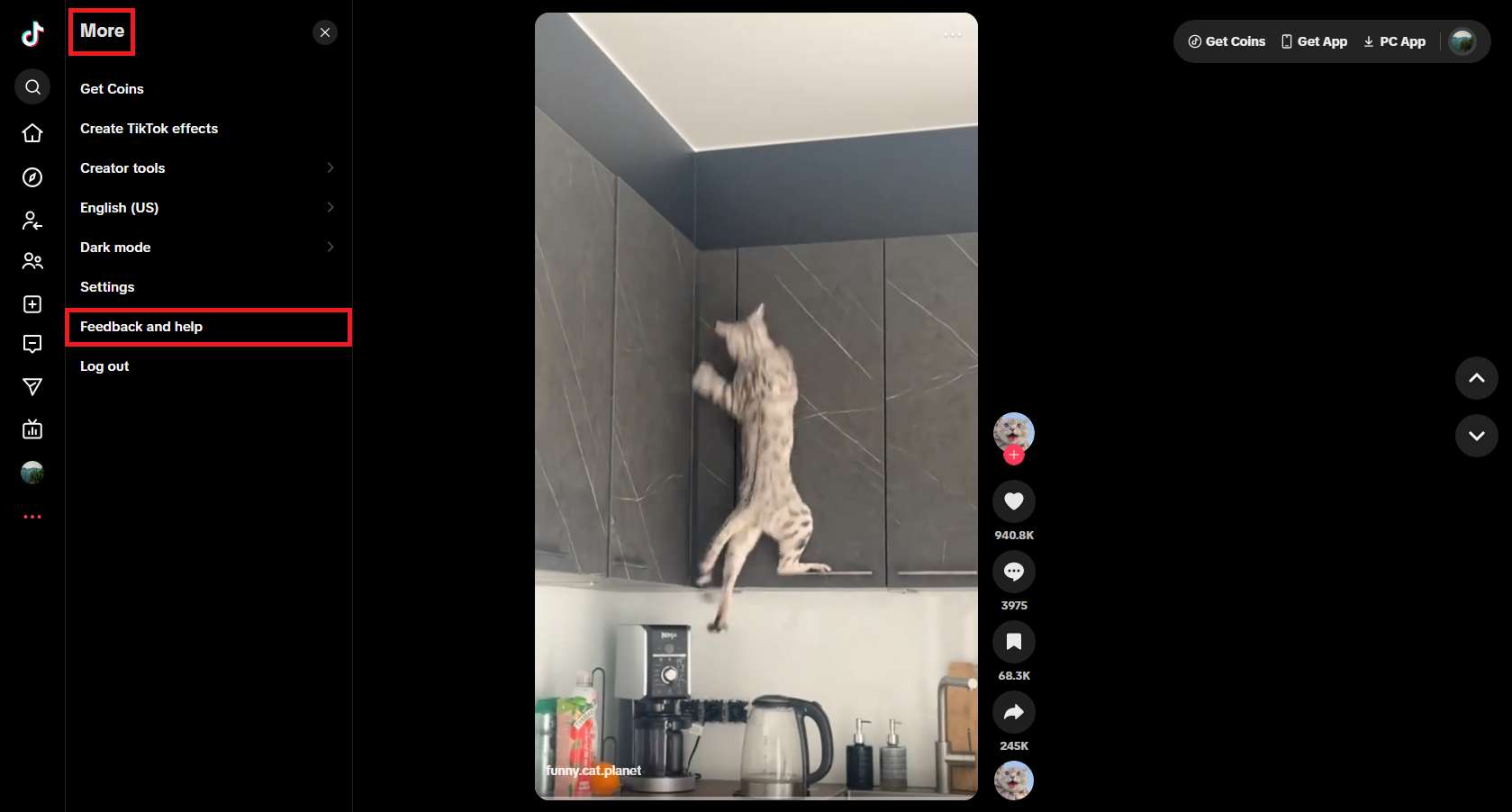 Gå till avsnittet för feedback och hjälp
