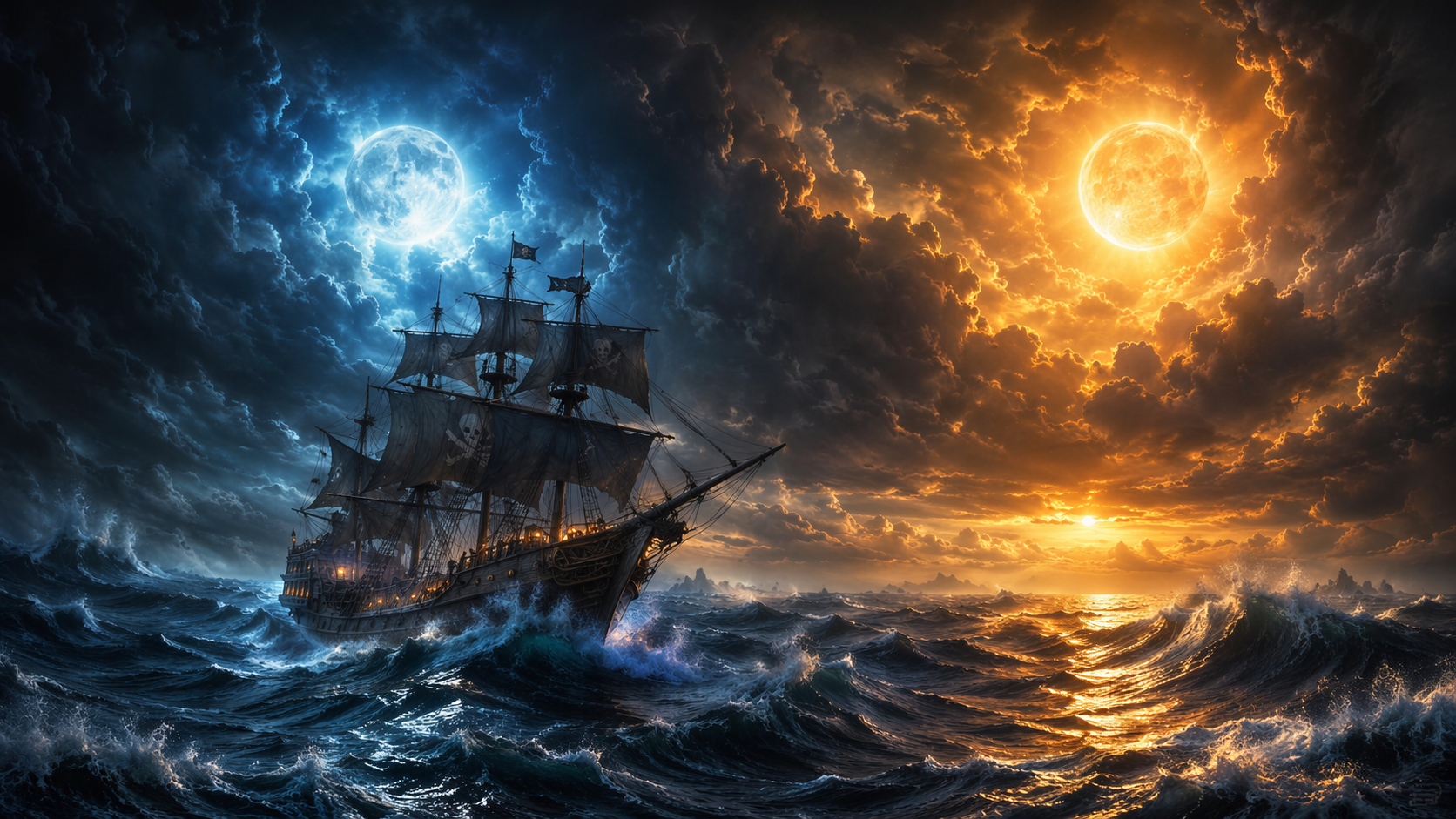 Dreamina Zwillinge Piraten-Eingabeaufforderung Beispiel 1: Stürmisches Piratenporträt