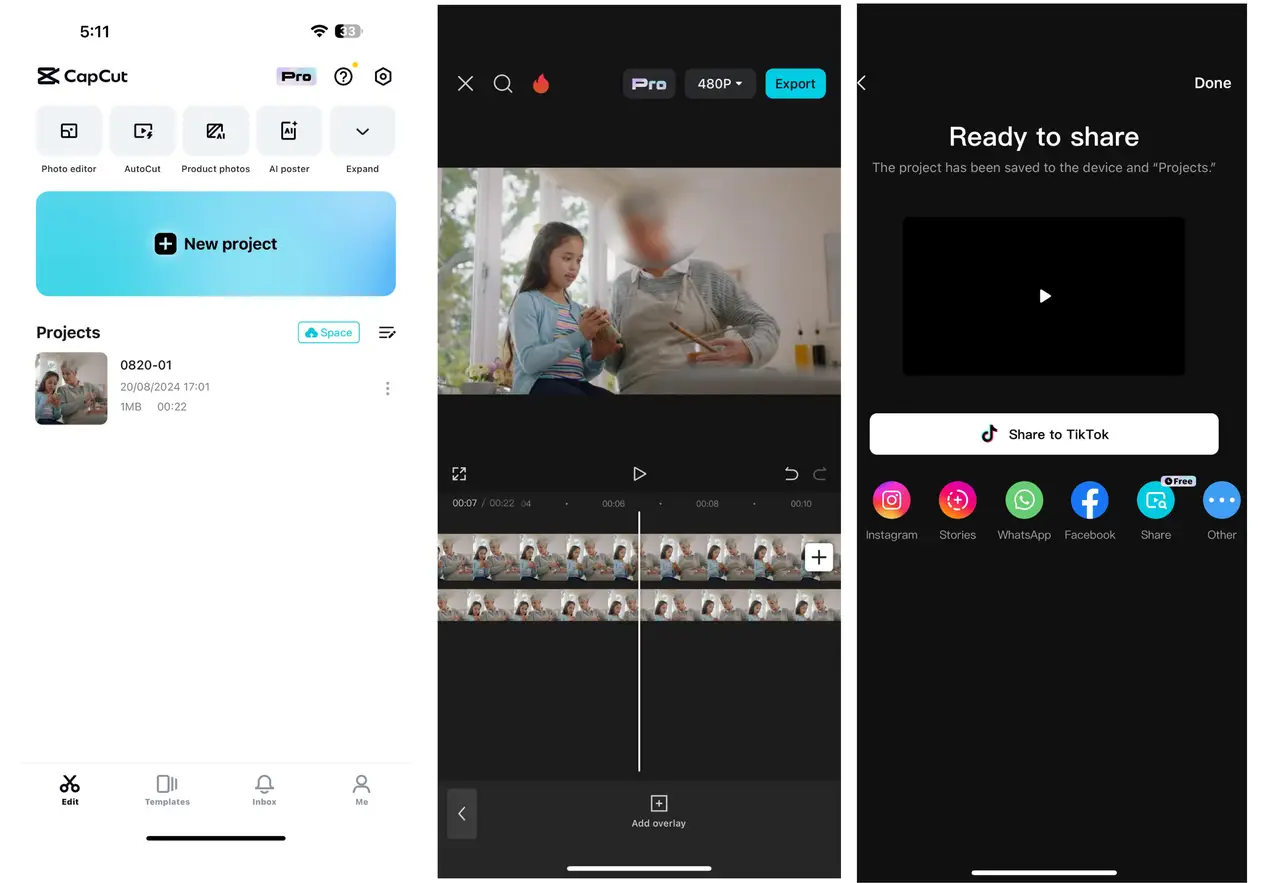 Blur faces in a video on iPhone