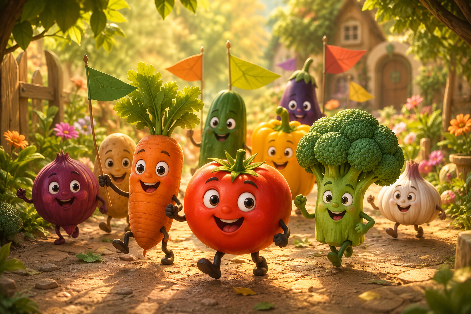 Dreamina AI vegetable story generator video prompt example 3: Tomato Market Story