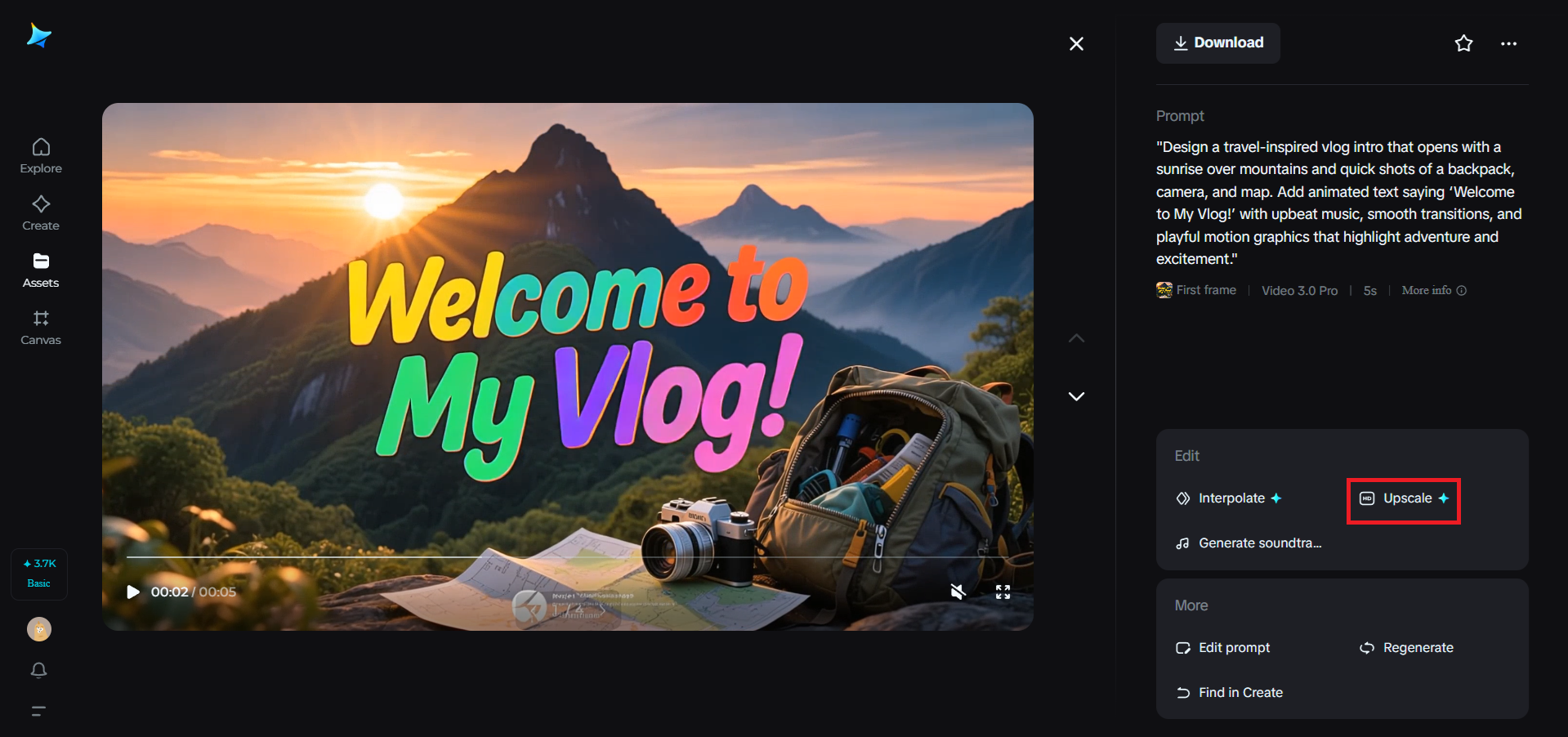 Recurso de melhora de resolução no Dreamina