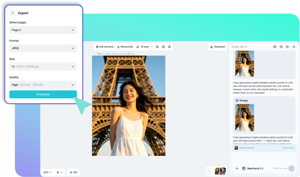 Refine, Edit, and Download
