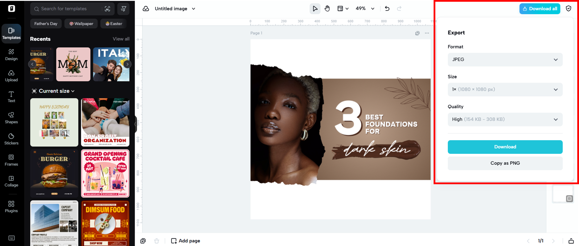 I-export ang iyong mga larawan