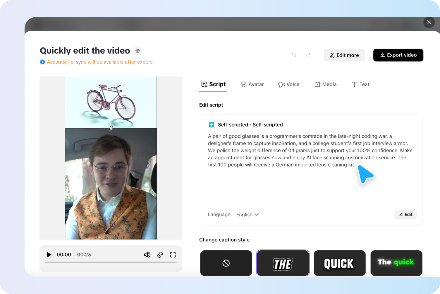Customize your product description template