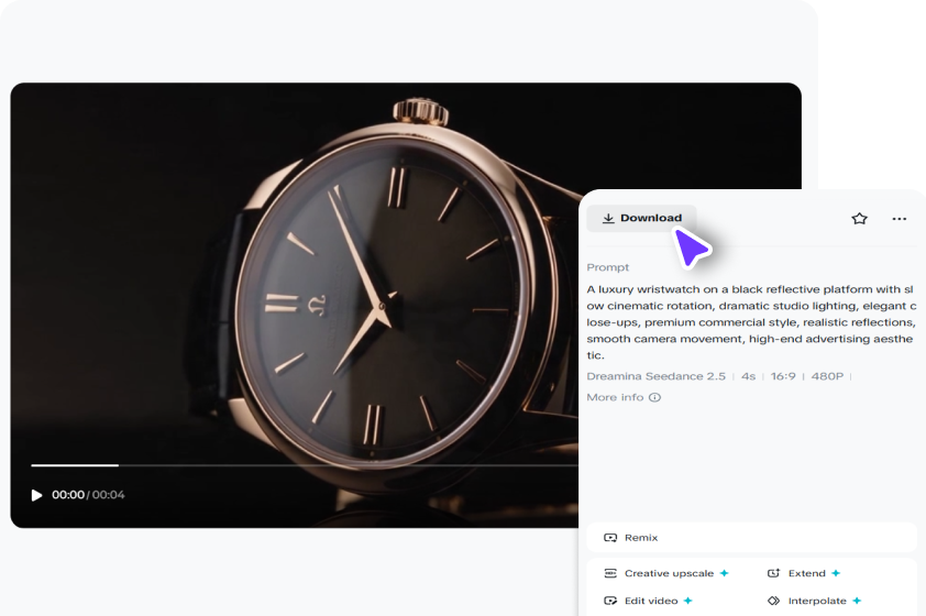 Preview and download your finished video