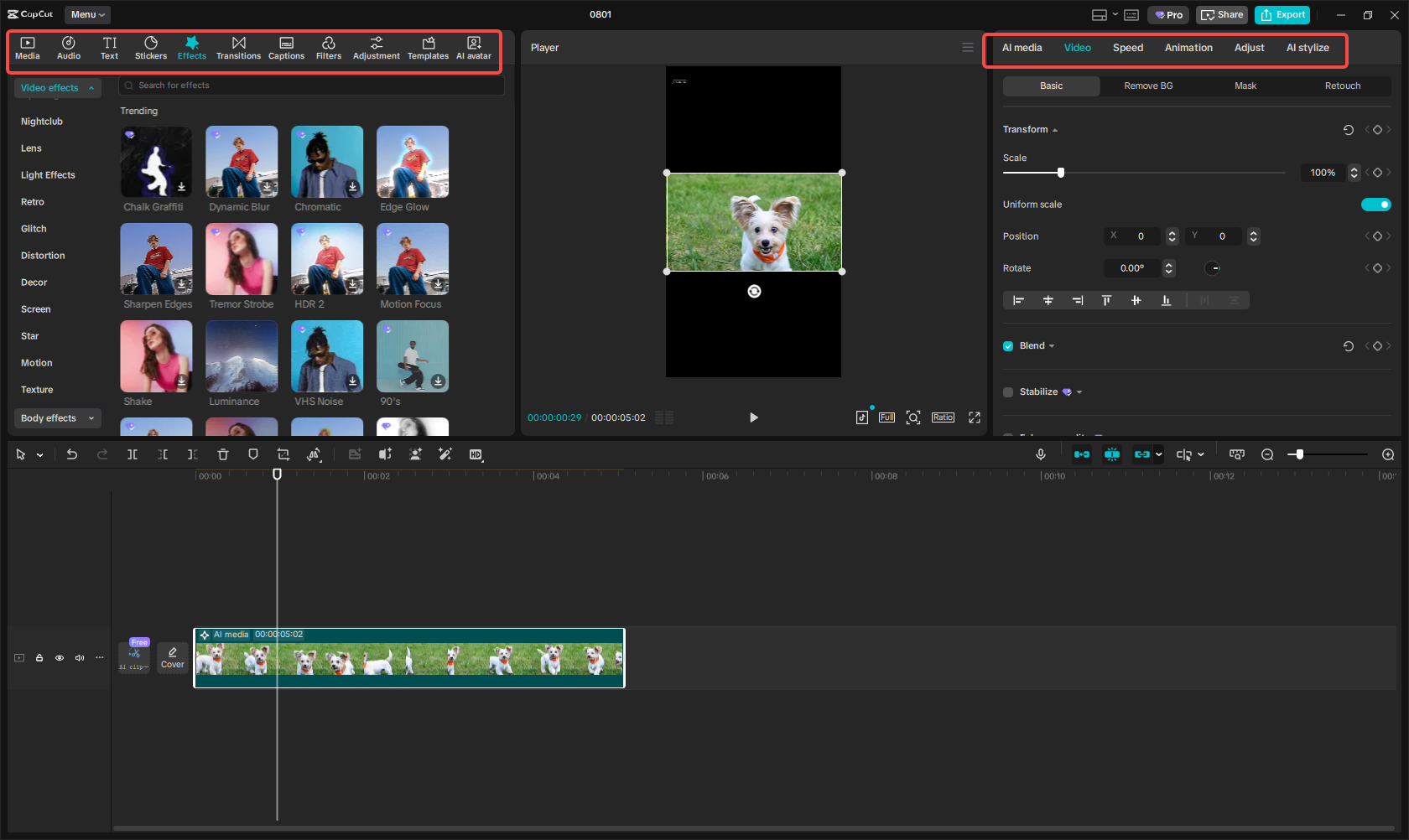 豊富な機能で生成されたビデオを編集する