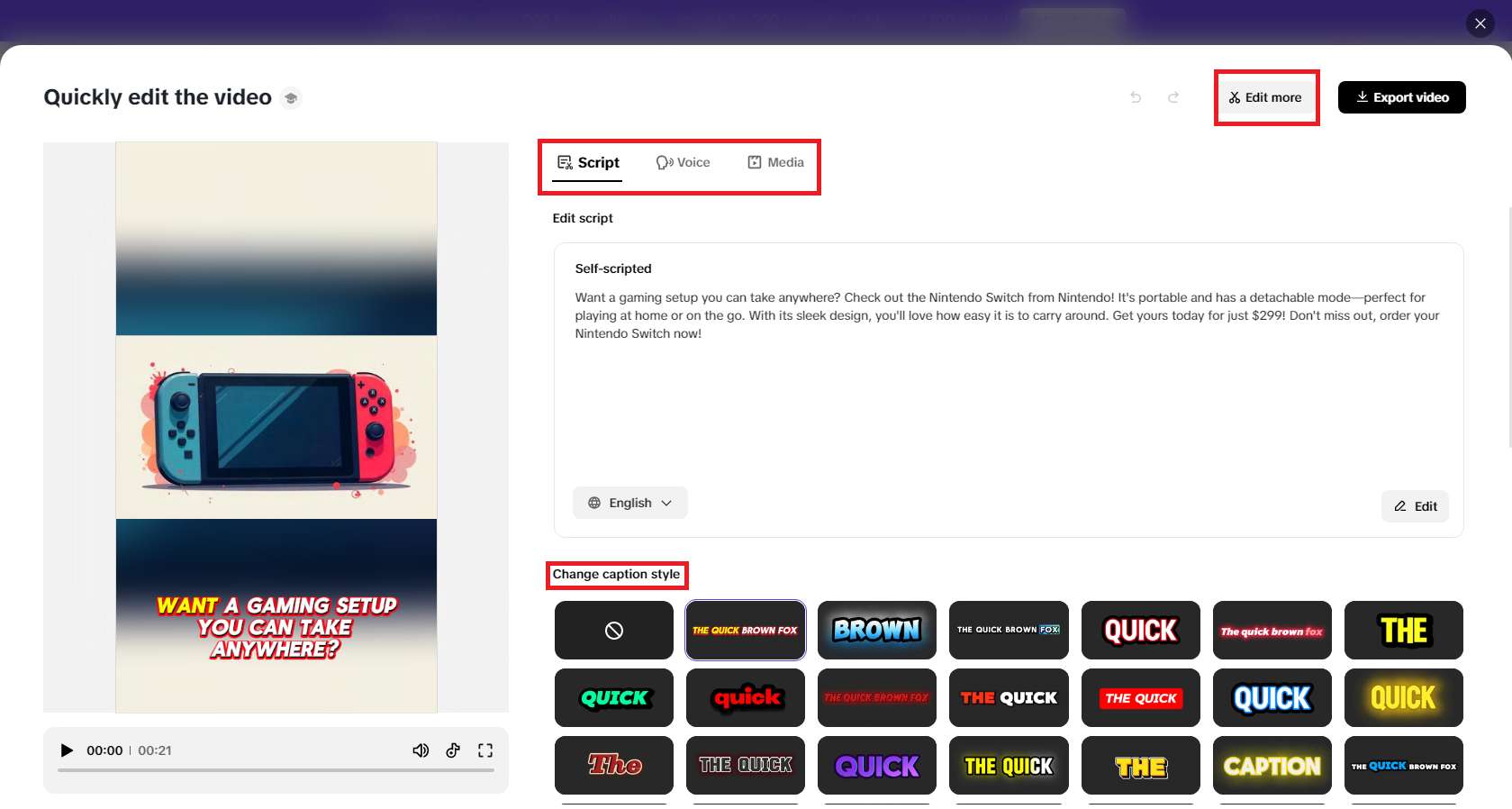 AI-based captions & subtitles