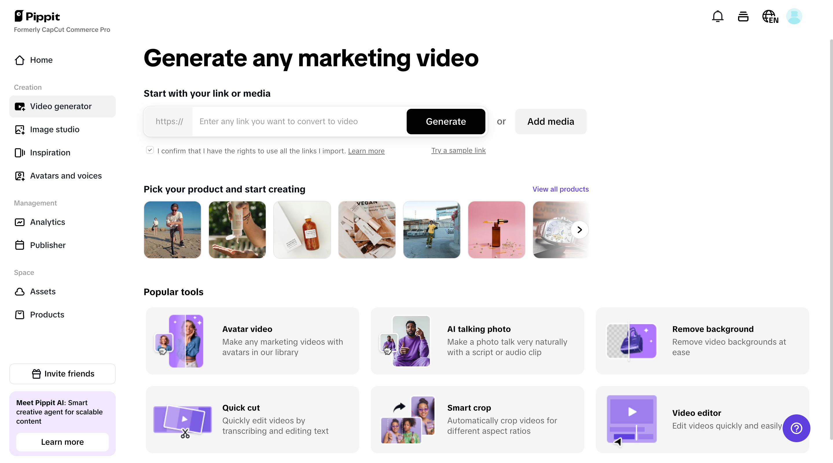 Generate with links or media