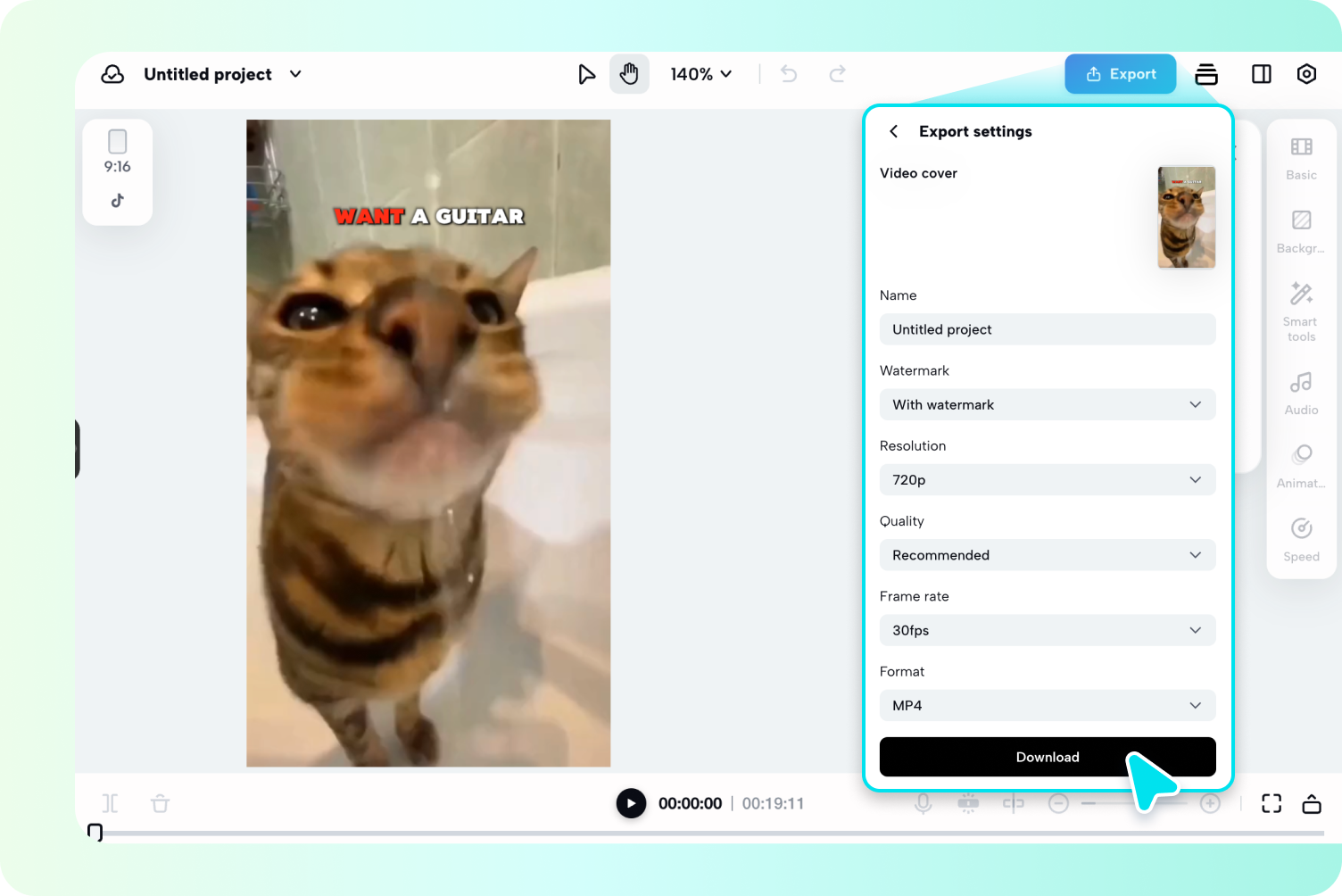 Export your final video