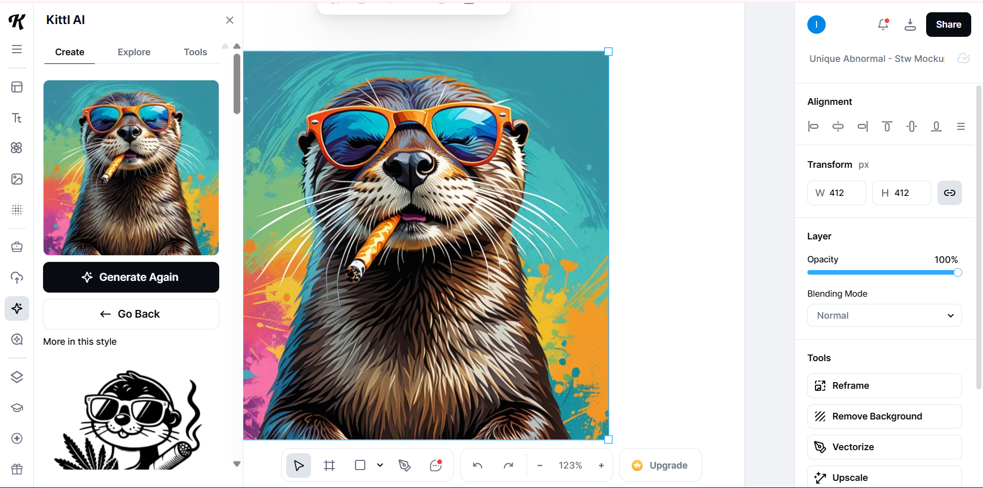 Kittl - the easy tool for creating free vector art using AI