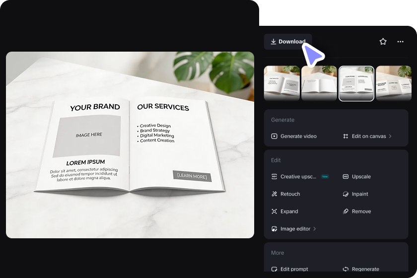 Förfina detaljer och ladda ner din mockup