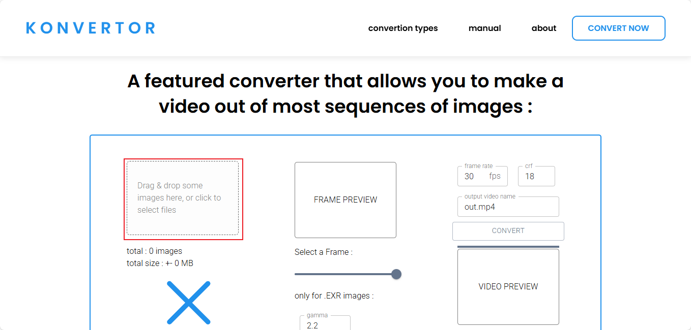Upload your image sequence