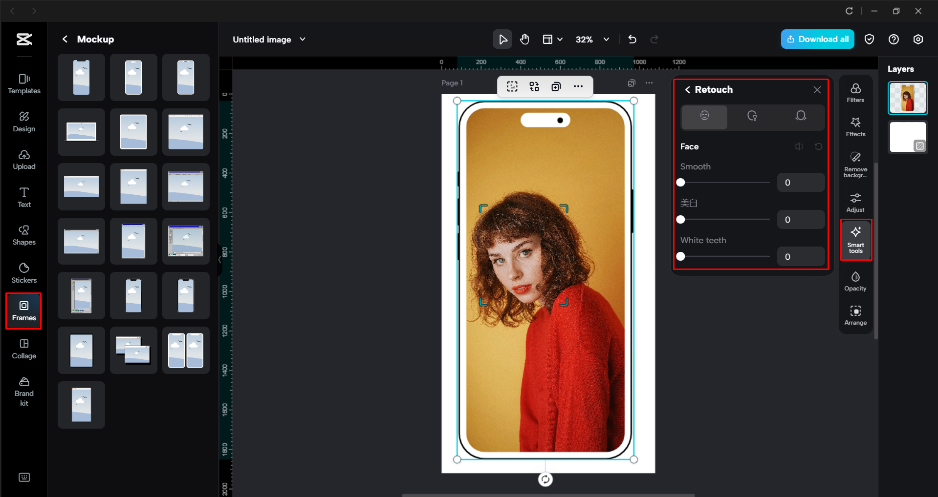 Editing the image with AI tools in the CapCut desktop video editor