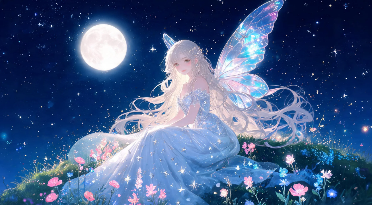 Prompt for a moonlight fairy portrait