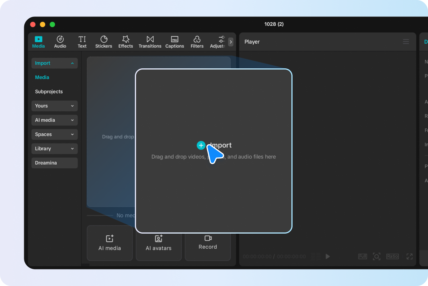 Uploading video to the CapCut desktop video editor 