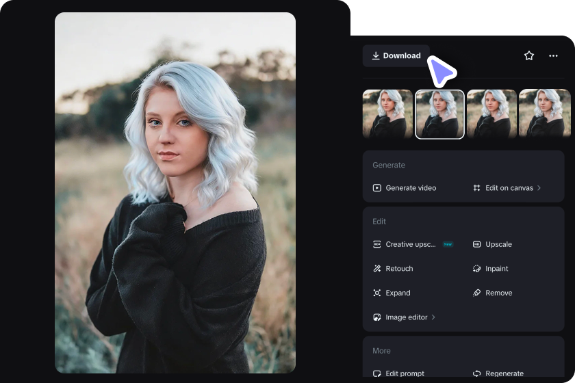 Scarica l'immagine con il colore dei capelli modificato