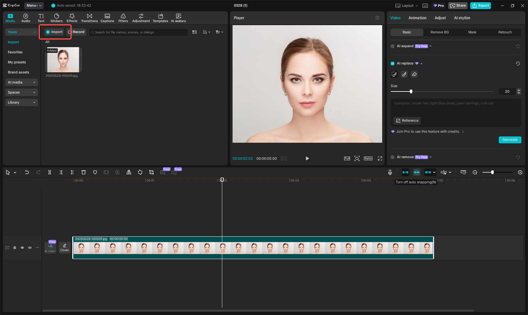 Import your image