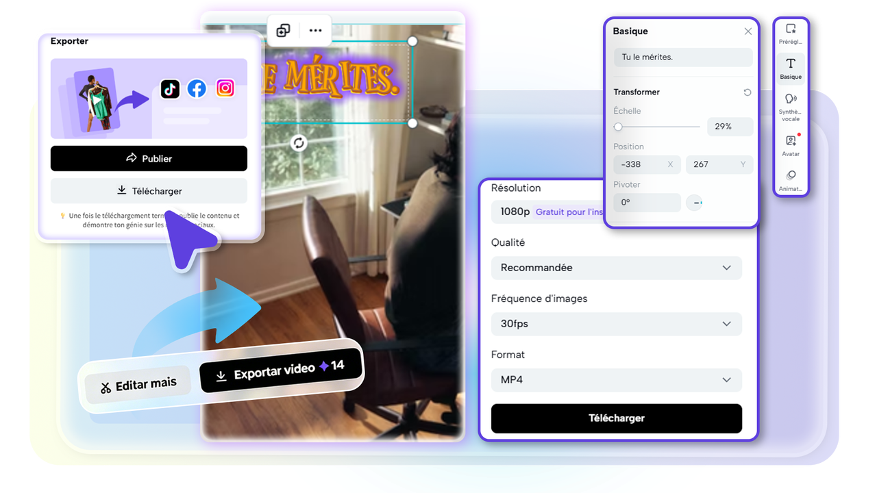Prévisualisez et exportez