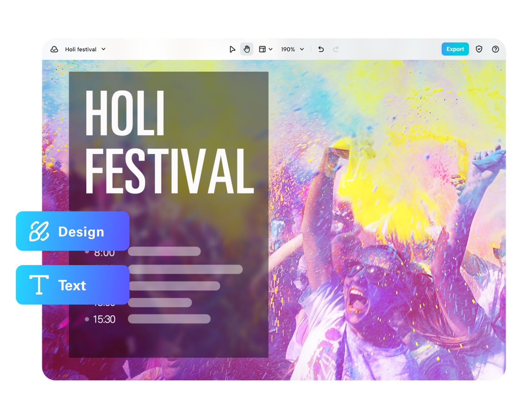 holi greeting card maker